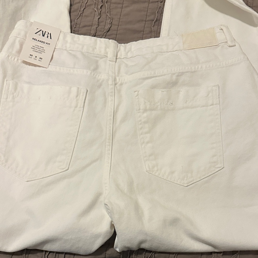 Zara White size 8  Women Jeans - Picture 9 of 11